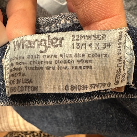 Vintage Wrangler Women’s Jeans 13/14 x 34 High Rise Blue Denim Made in USA Mom - Picture 9 of 10